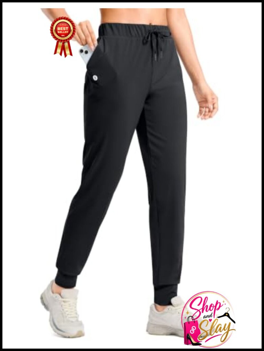 Women's Tall Joggers 32" 34" 36" Inseam 4-Way Stretch Sweatpants Pockets Workout